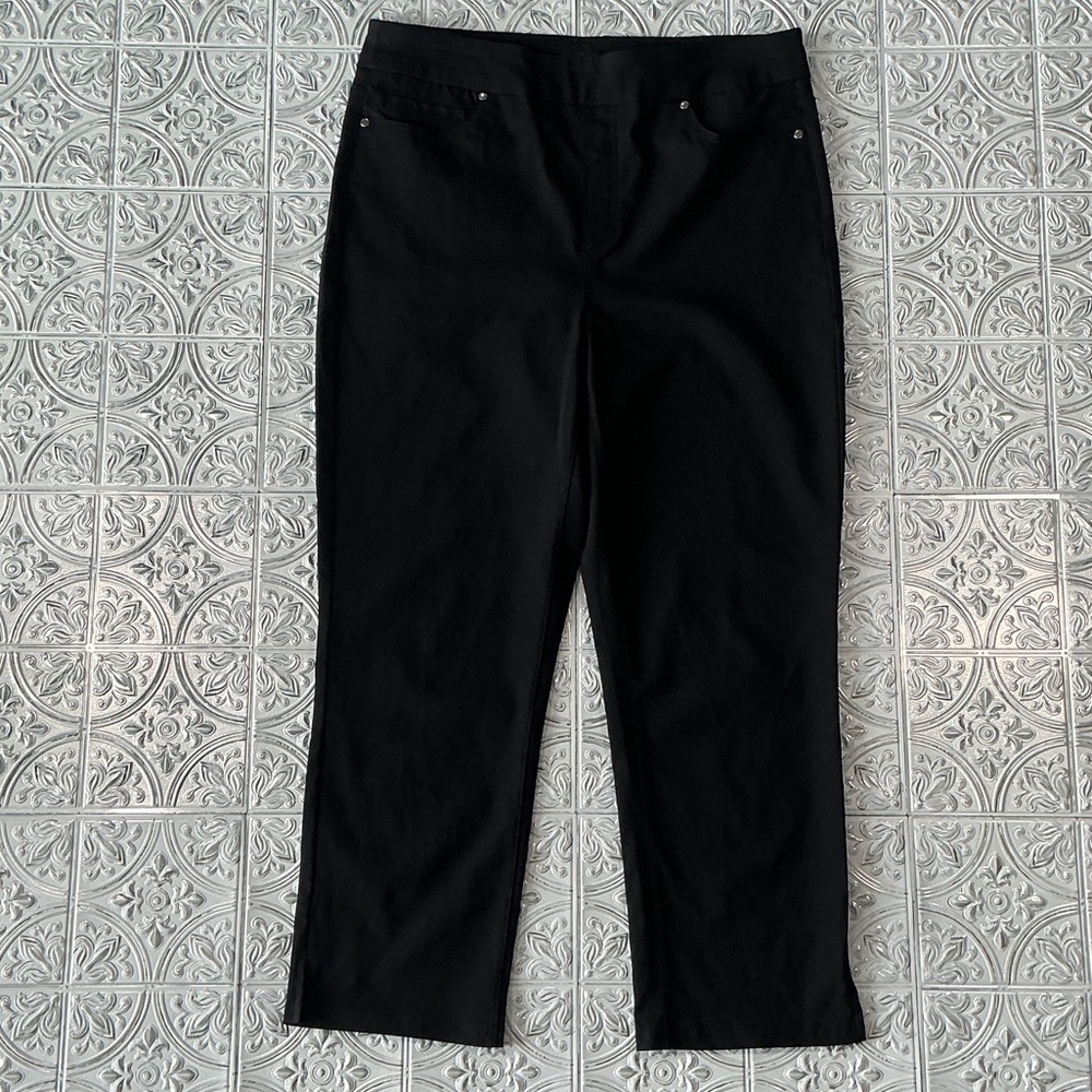 🔥 Mario Serrani Italy Black Comfort Stretch Capri Pants M